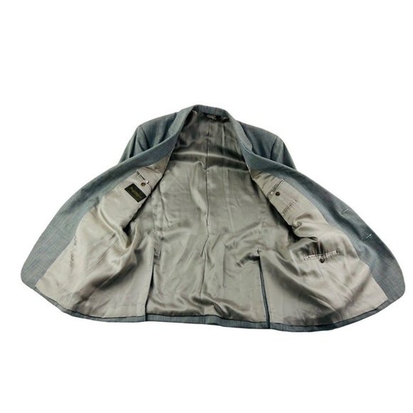 Paul Stuart Brown Blue & Orange Check 2 Button/Vent Full Suit Size 43R 38X26 - Picture 6 of 12